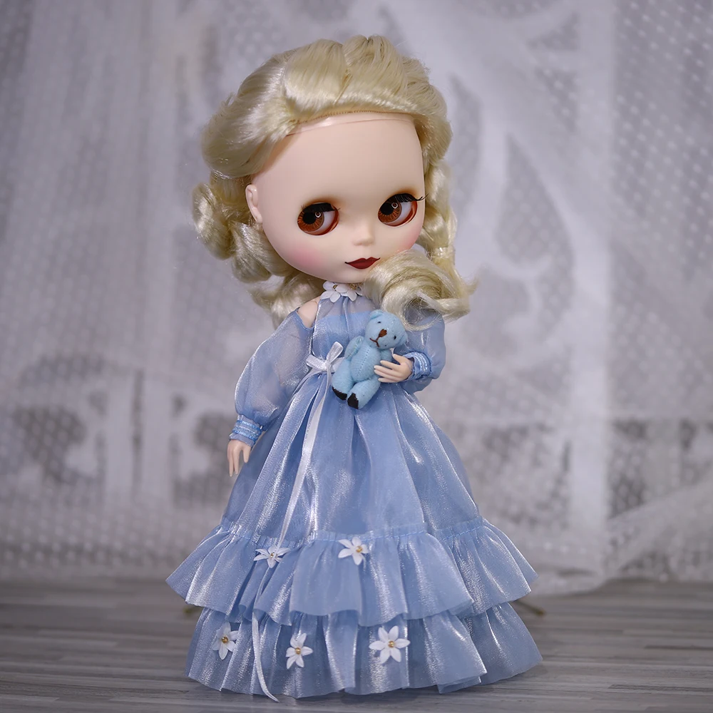 ICY DBS Blyth doll white skin joint body colorful hair matte face nude doll and set doll dress up game gift fot girl