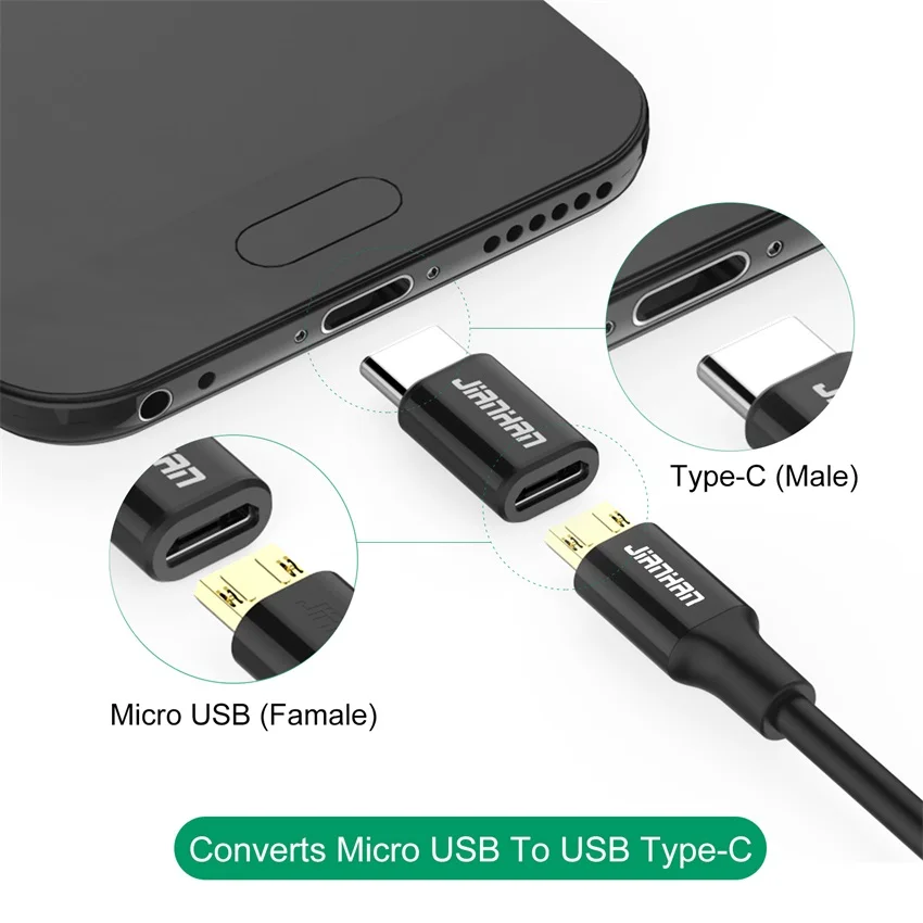 Micro USB to USB C Adapter Converter for Samsung Huawei Xiaomi USB Type C Male to Micro USB Female OTG Adapter Type-C Connector