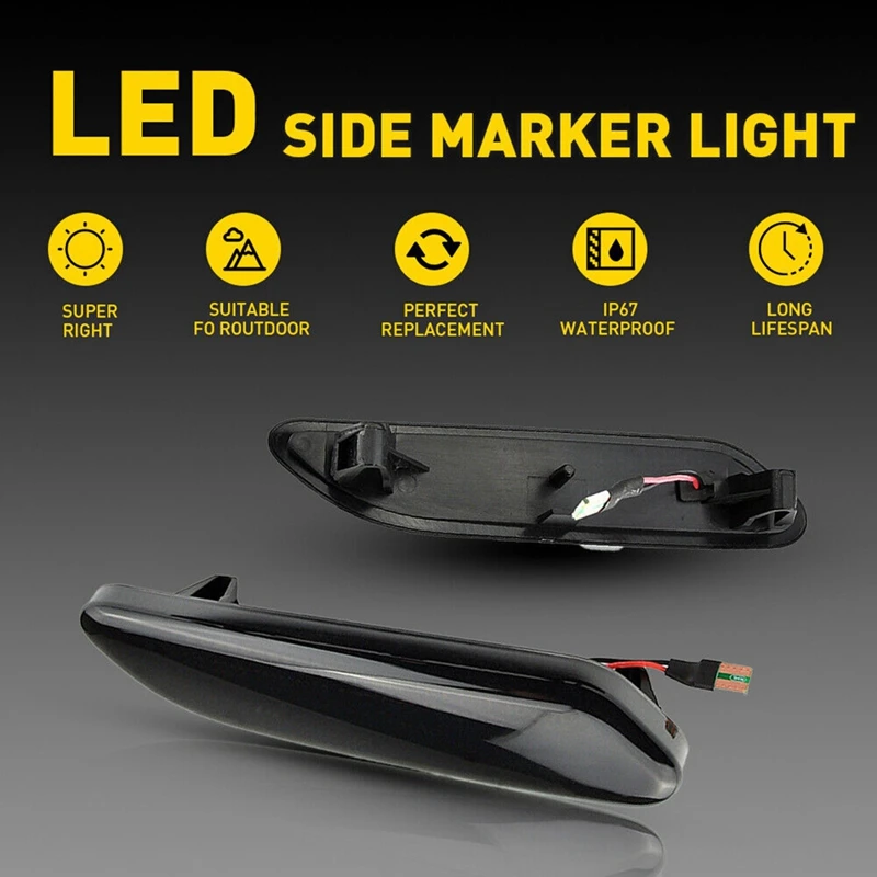 1Pair LED Side Fender Marker Light Turn Signal Lamps For Mini R61 Paceman R60 Countryman 10-17 63139802569 63139802570