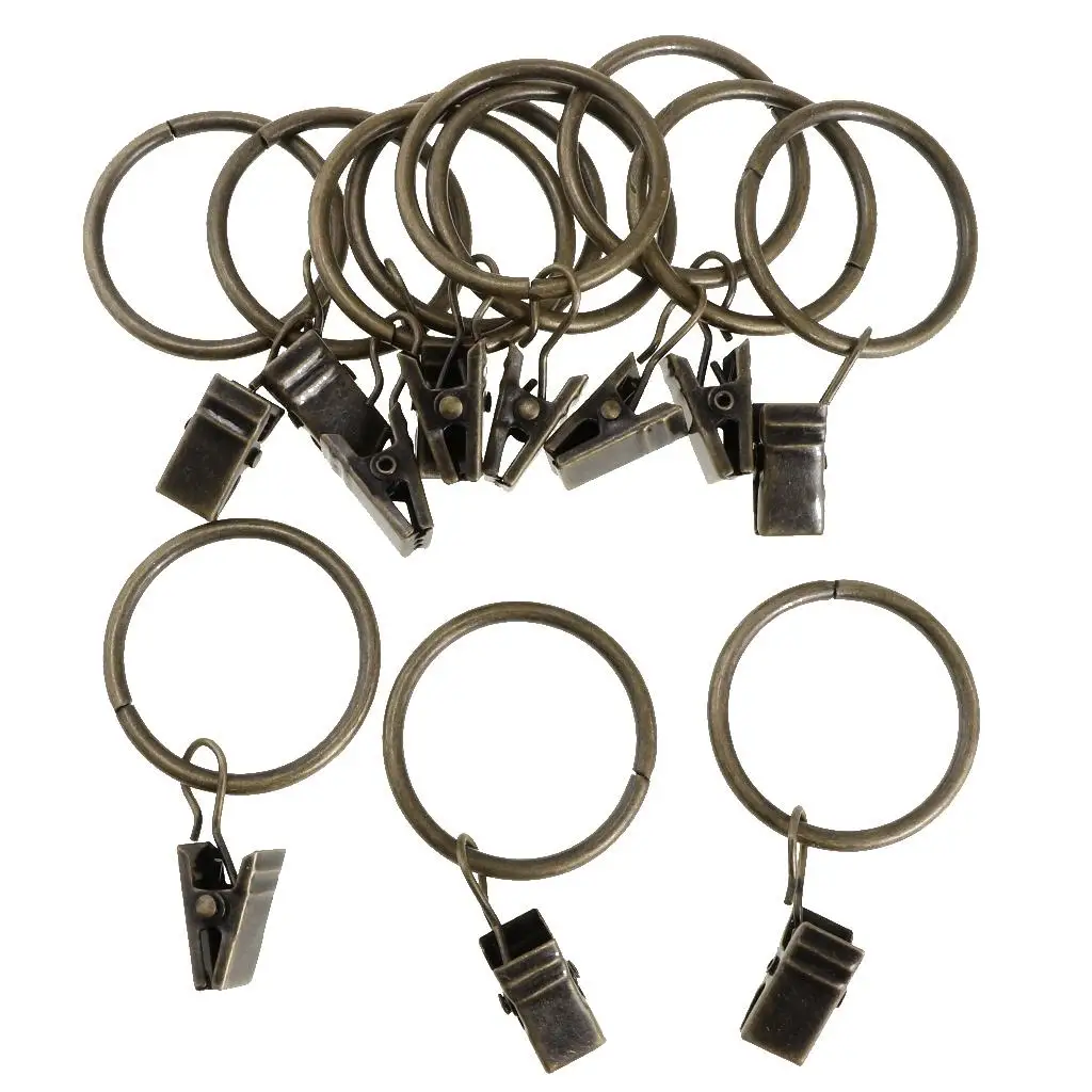 Cuitain Glider Hook Iron Curtain Clip Ring Hanging Accessory for Extendable Curtain Rods and Ceiling Rails