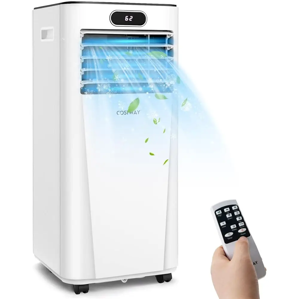 

Портативный кондиционер, функция осушения, режим сна, 2 скорости, 24-часовой таймер, охлаждает до 350 кв. футов. Комплект с оконным комплектом в комплекте