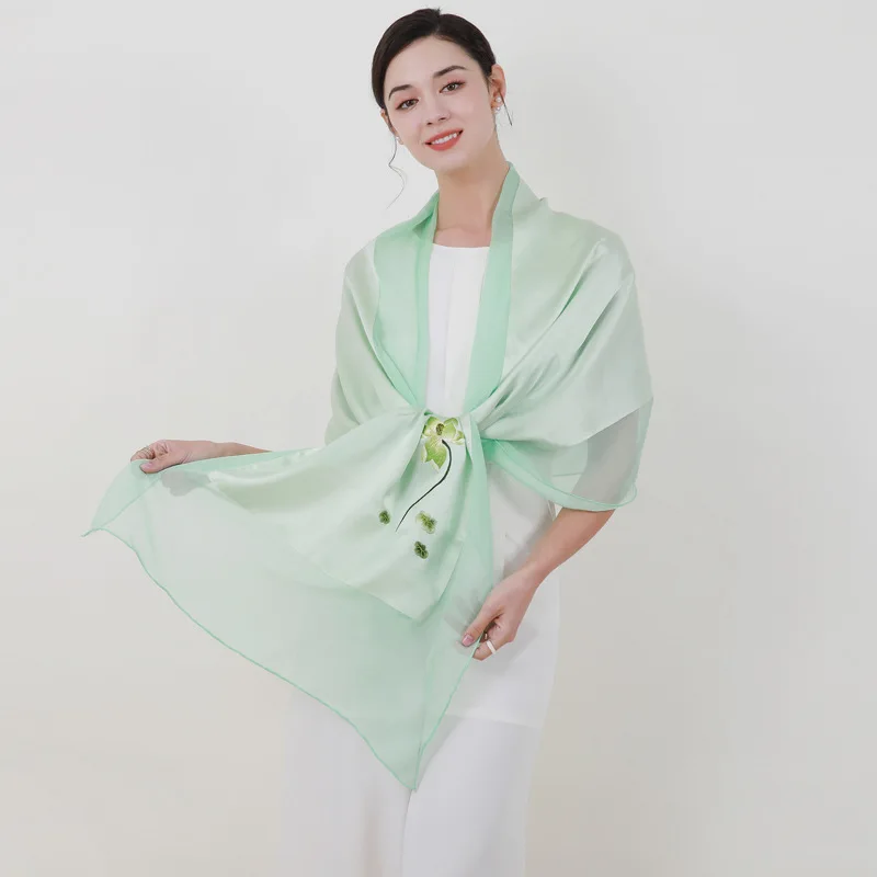 Suzhou Embroidery Scarf Female All-Match Gift Mother Shawl Long Embroidered for Four Seasons