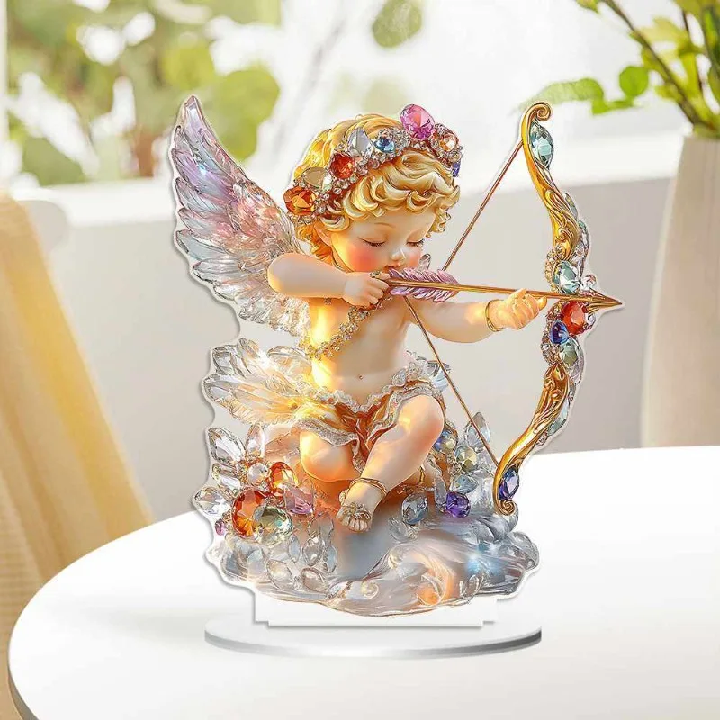 Tabletop Ornaments Angel Boy Cupid's Arrow Valentine's Day Gift Acrylic Tabletop Ornament Decoration Crafts מתנות ליום האהבה