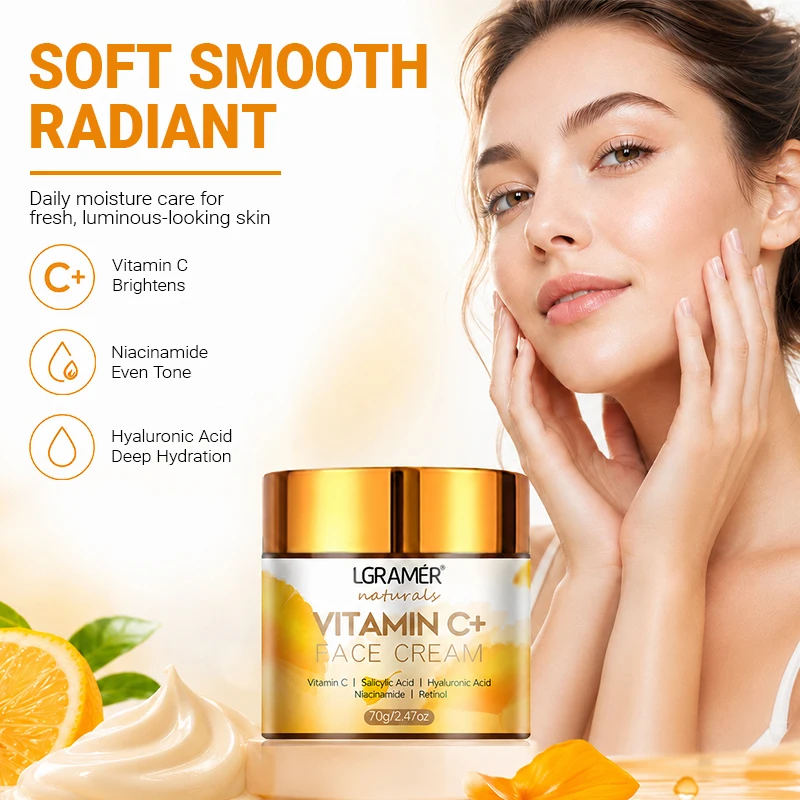Vitamin C Facial Cream Retinol Smooth Wrinkle Moisturizing Firming Hyaluronic Lightening Repair Skincare Whitening Face Cream
