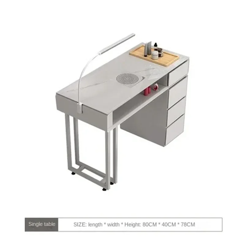 Designer Professional Nail Table Manicure Drawer Modern with Vacuum Cleaner Mesa De Manicure Women Beauty Salon Furniture HY