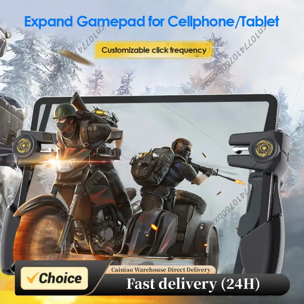 Manette de jeu à six doigts L1R1 avec boutons de tir et de visée, poignée de jeu pour tablette et téléphone portable