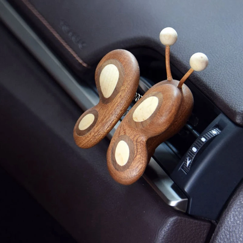 Wooden Car Air Freshener, Butterfly Sculpture, Perfume Deodorant Aromatherapy Decoration, Home Decoration