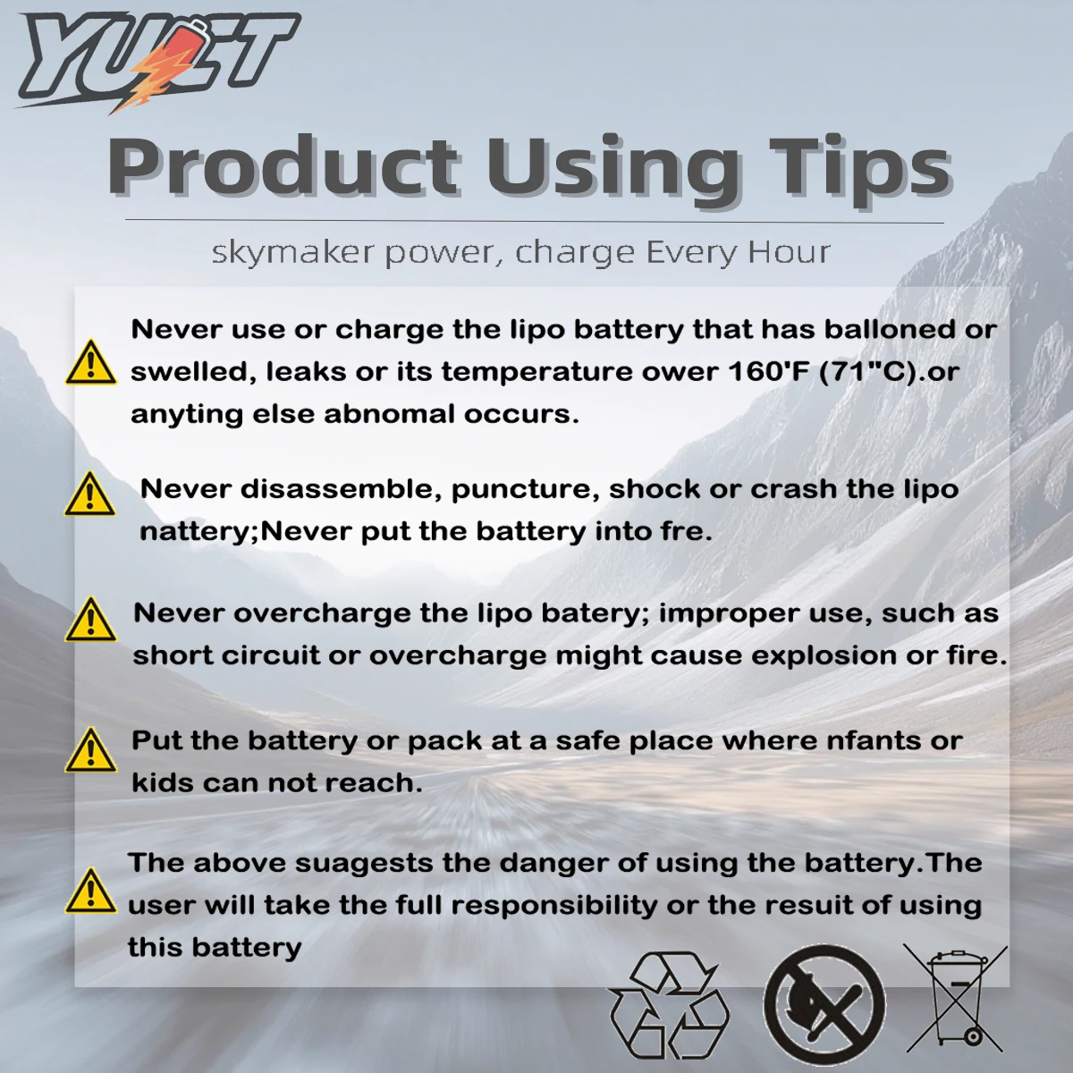 YUCT 3.7V 1800mAh 25C hoogwaardige LiPo-batterij - vervanging voor X5SW Drone (onderdeel # 903052) - RC-accessoire voor modelvliegtuigen
