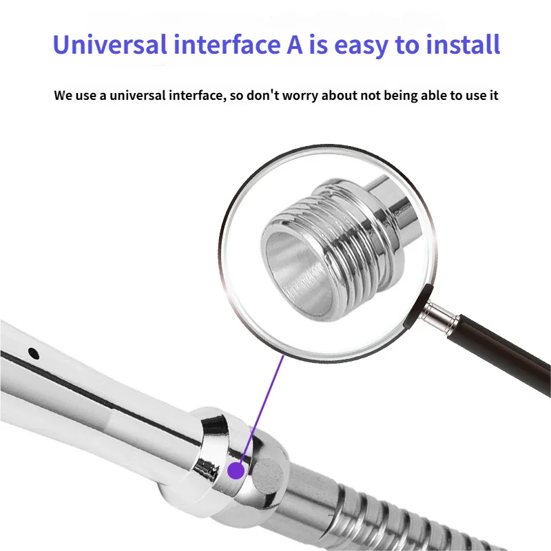 Portable Bathroom Accessories - 2pcs Set Stainless Steel Shower Head Pressurized Shower Head  Bathroom Handheld Shower Head Set view 5
