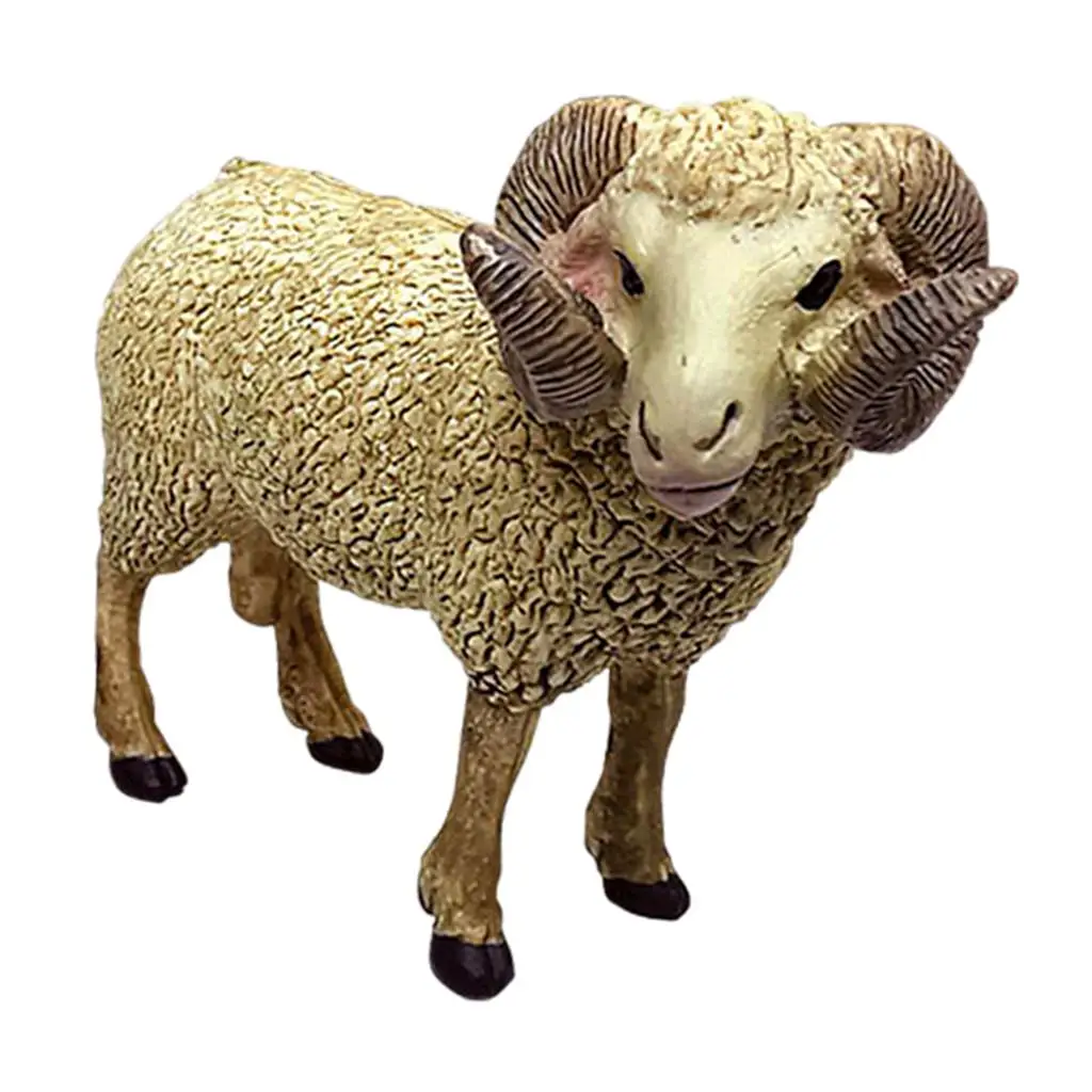 Sheep Animal Model, Miniature Statues for Birthday Christmas Party Decoration Shelf Decor