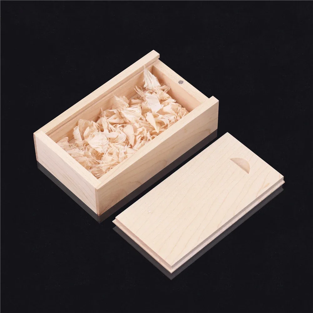 1PCS Maple Wooden Unfinished Storage Box with Slide Top for Necklace Ring Jewels or USB 3.74x2.17x0.98inch Wood Boxs