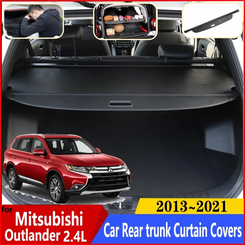 For Mitsubishi Outlander 2.4L Electric Tailgate 2013~2021 Car Trunk Luggage Curtain Cargo Shield Retractable Car Accessories