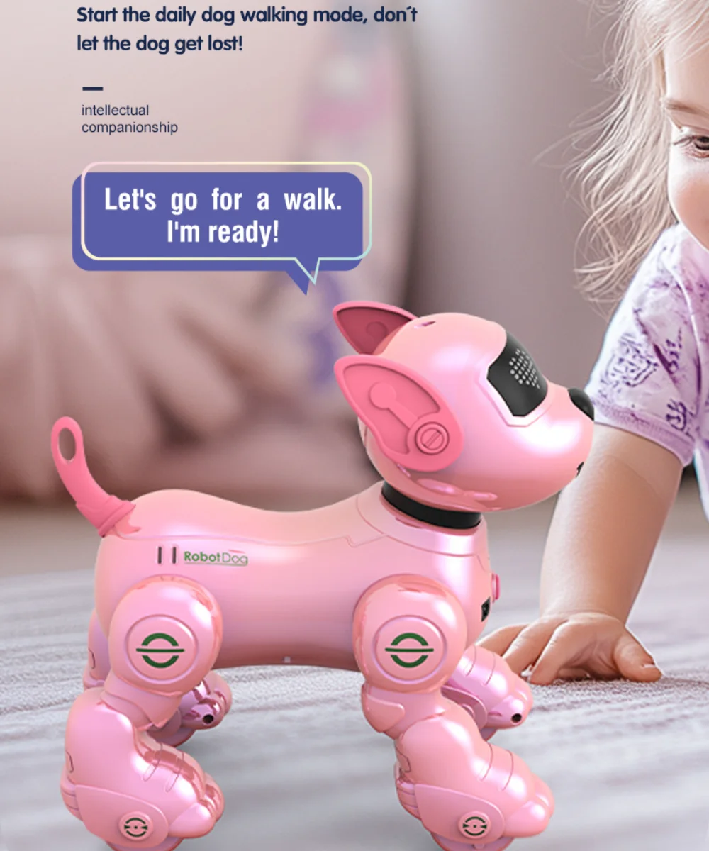 지능형 원격 제어 로봇 강아지 전자 스턴트 애완동물 인터랙티브 터치 센스 스마트 워킹 댄싱 선물 어린이 소년 소녀용