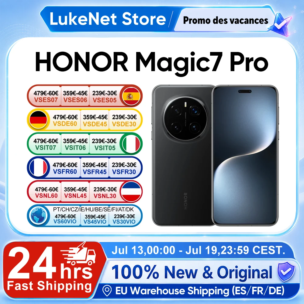 Teléfono Inteligente HONOR Magic7 Pro 5G, Snapdragon 8 Elite, Pantalla LTPO de 6.8'' y 120Hz, 5270 mAh, Carga de 100W… — oferta en AliExpress