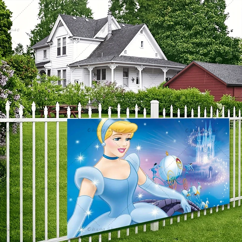 Fairy Tale Cinderella Princess Theme Birthday Party Vinyl Background Baby Shower Photography Props Decor Supplies Photo Poster