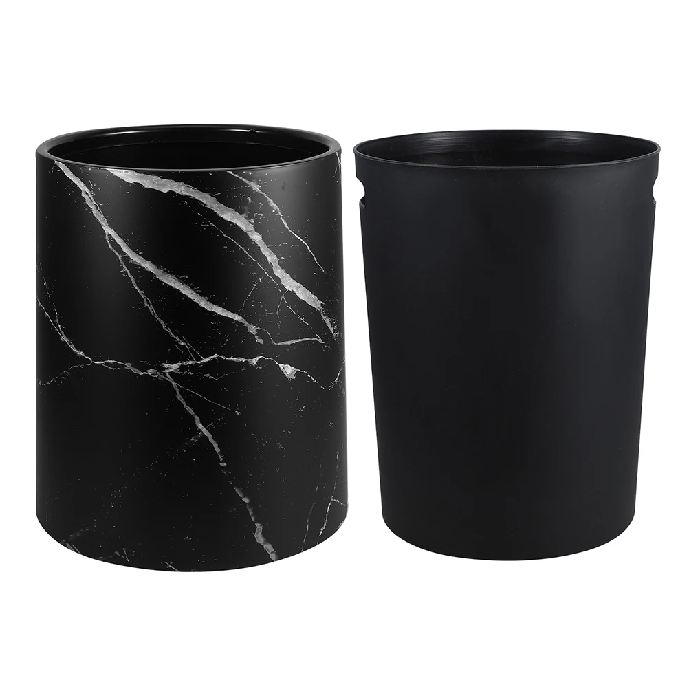 

Marble Trash Can Large Garbage Container Plastic Waste Bin Bathroom Kitchen Living Room Home Office Storage Solution