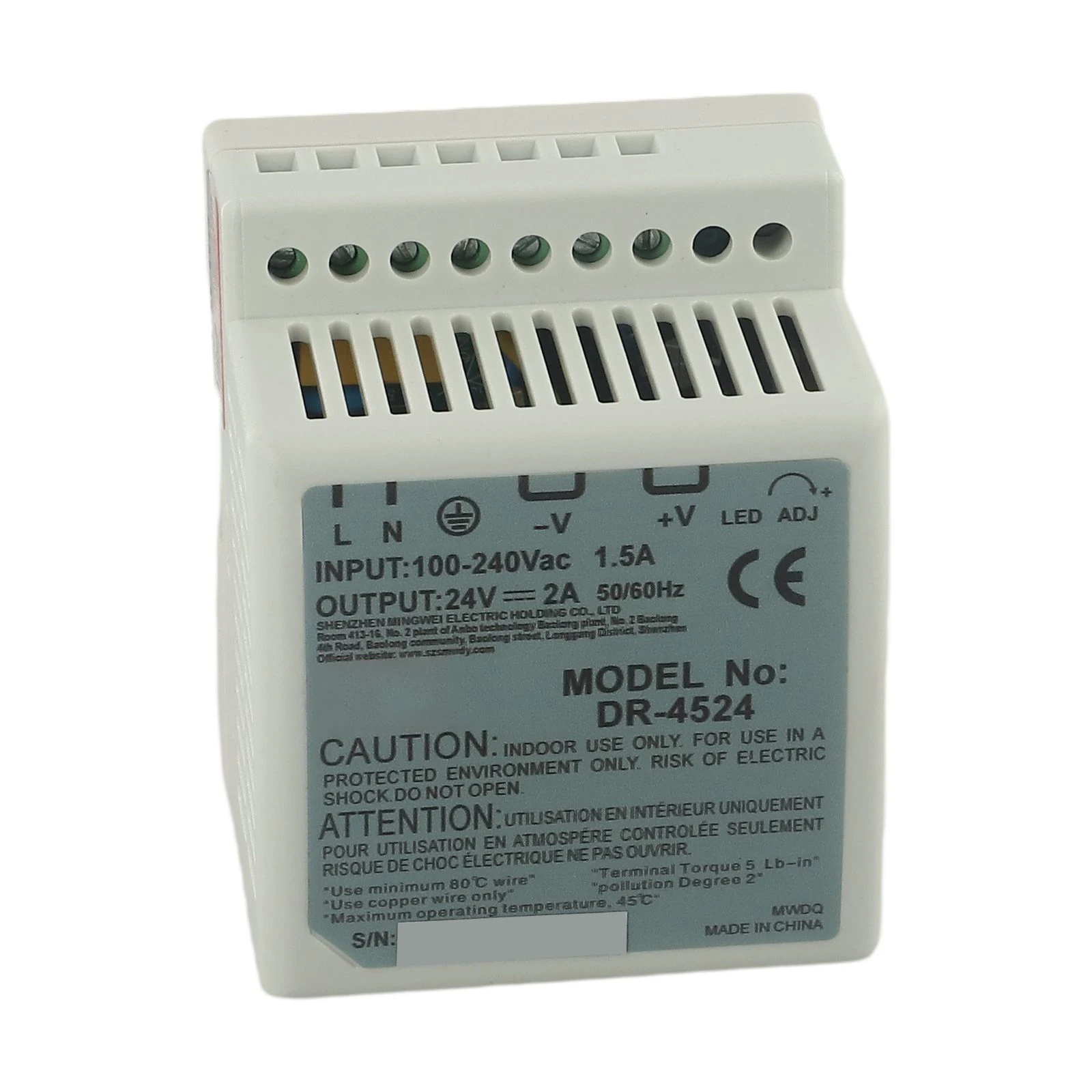 

Electrical Equipment Rail Power Supply Switching Mode Multiple Protections Power Supply DR-4524 Din Rail Switching 1pcs
