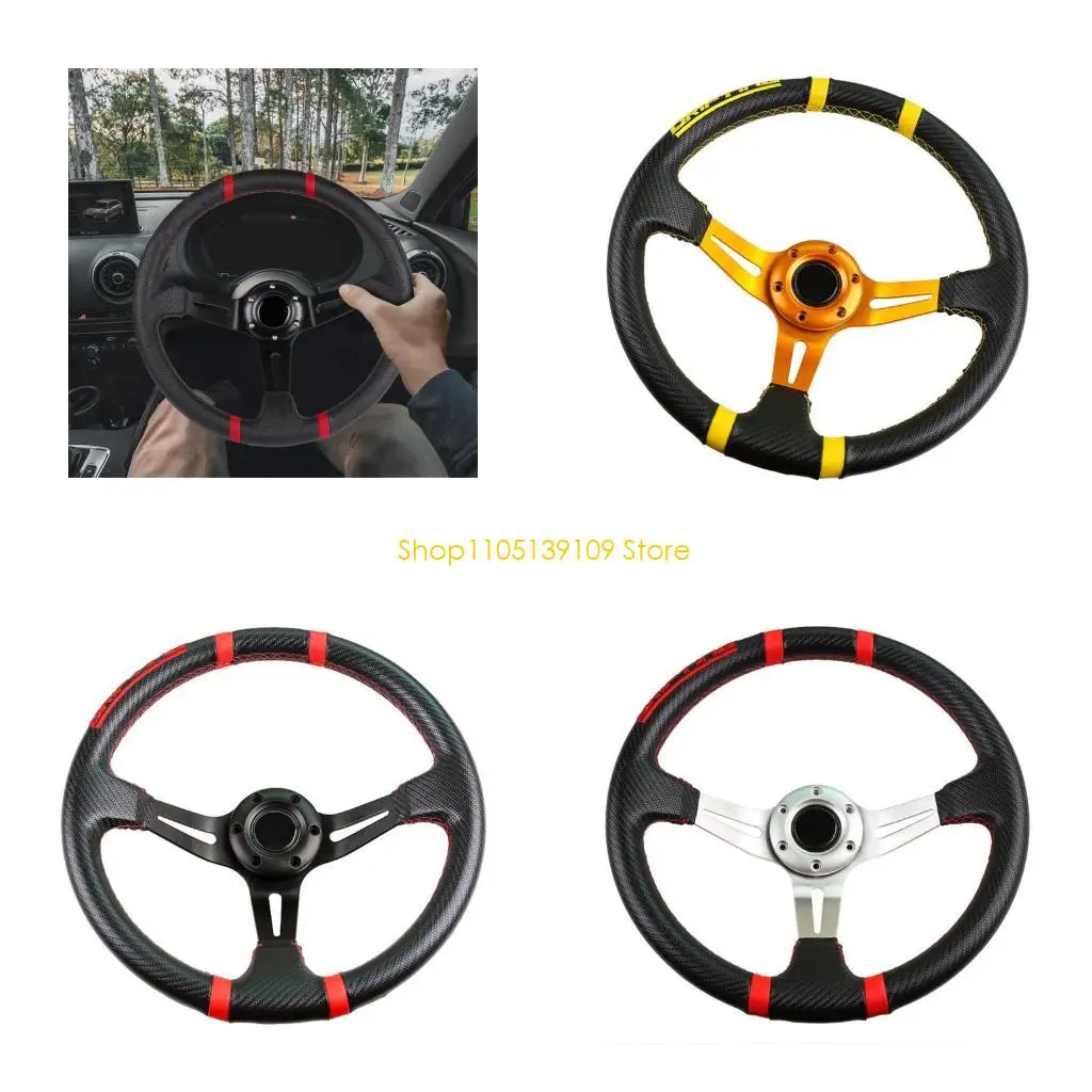 

Эргономичное автомобильное рулевое управление диаметром 350 мм Глубокая конструкция блюда 4 линейная вышивка не скользит. Легкая