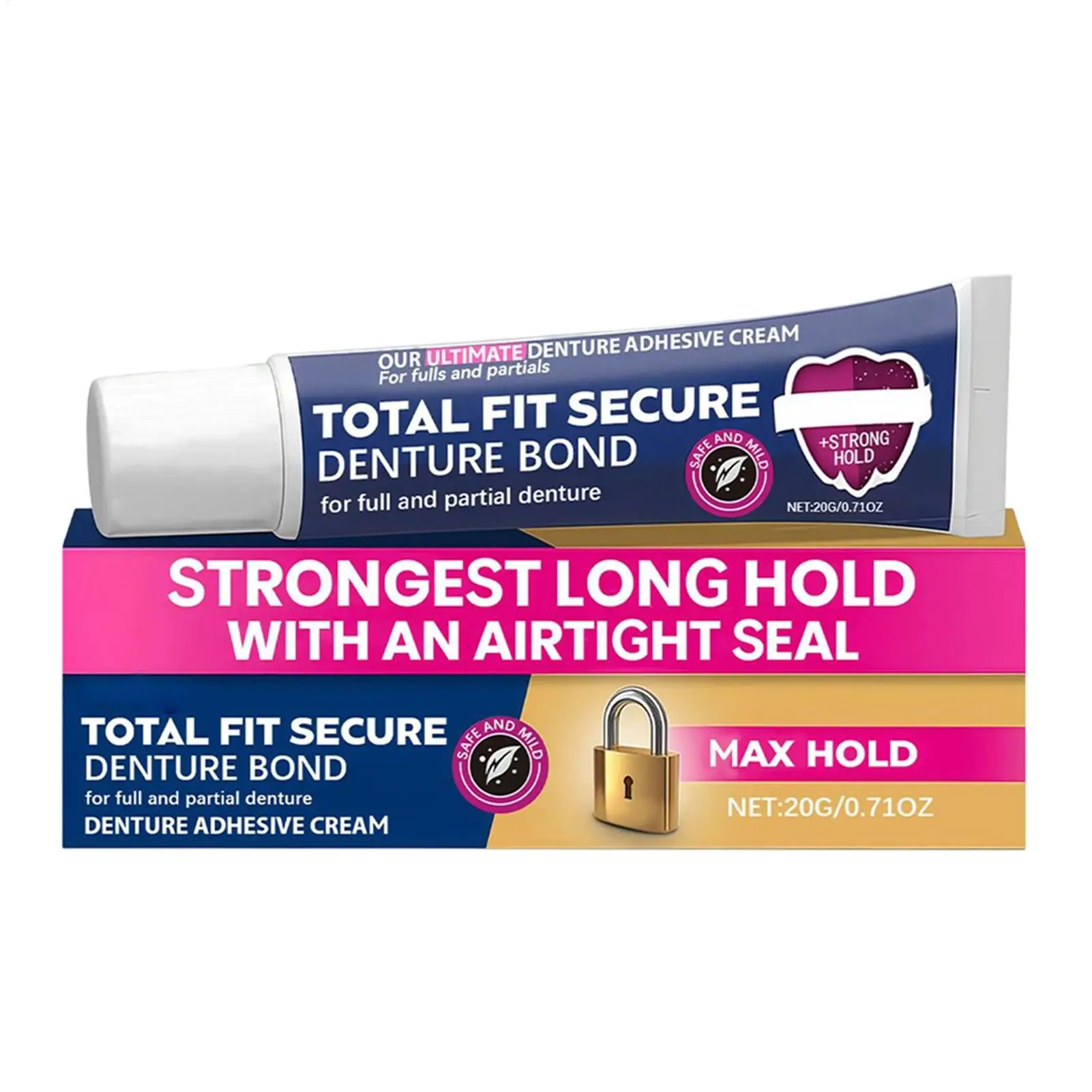 Long Hold Airtight Seal Denture Glue For Teeth Long-Lasting Tooth Glue Comfort Partials Adhesive Strength Denture Wearers Glue