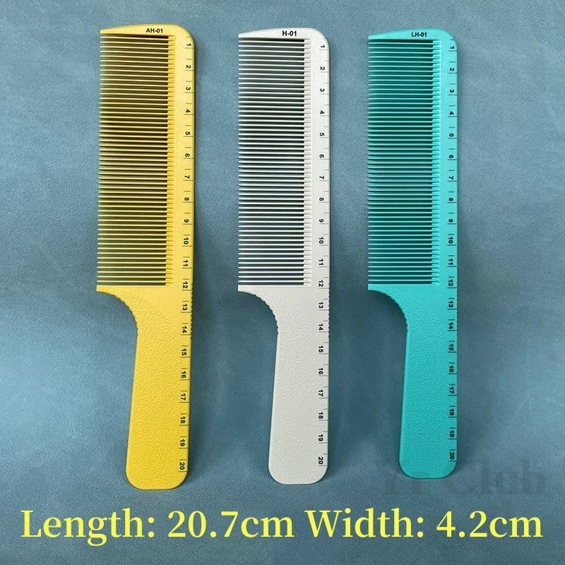 Men's Short Hair Haircut Comb Hairstylist Professional Flat Head Barber Combs Hair Salon Hairdresser Hairbrush With Handle Y0603