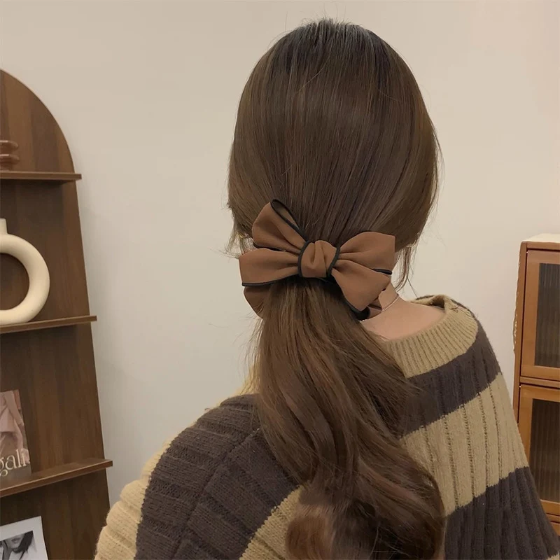 1pc Korean double-sided bow, high-end feeling, bun head, large hair clip, new cute hair clip headband accessory