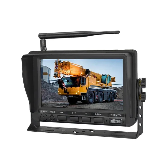 Factory Direct 2026 VEISE 7inch Digital HD DVR Wireless Truck Backup Camera Monitor System Quad View Screen for Truck Bus Farm C