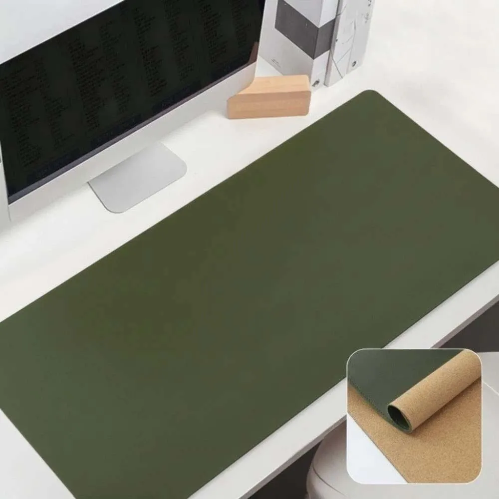 Desk Blotter Leather Writing Pad Cork Large Table Protector Waterproof Premium Keyboard Mat Study
