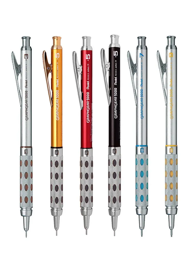 Pentel PG1000 Mechanical Pencil Full Metal Activity Pencils Low Center of Gravity Telescopic Protective Tube Drawing Pencil