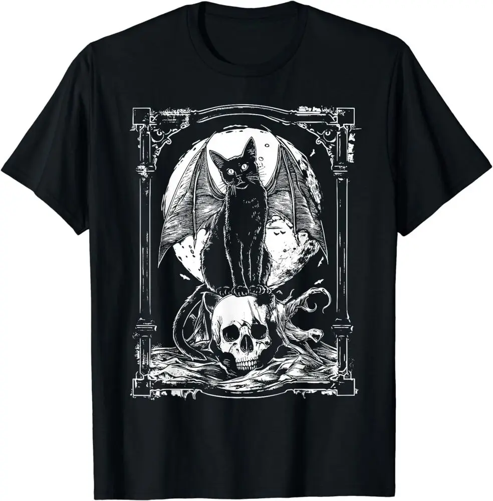 NEW LIMITED Bat Cat Skull Occult Unholy Goth Metals Tee  T-Shirt S-3XL  High Quality 100%Cotton Short Sleeve