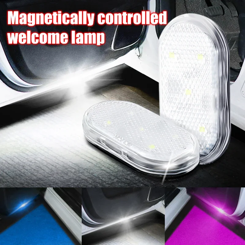 

2 Pcs LED Interior Car Door Light with USB Charging - Magnetic Welcome Lights & Anti-Collision Signal Lamp