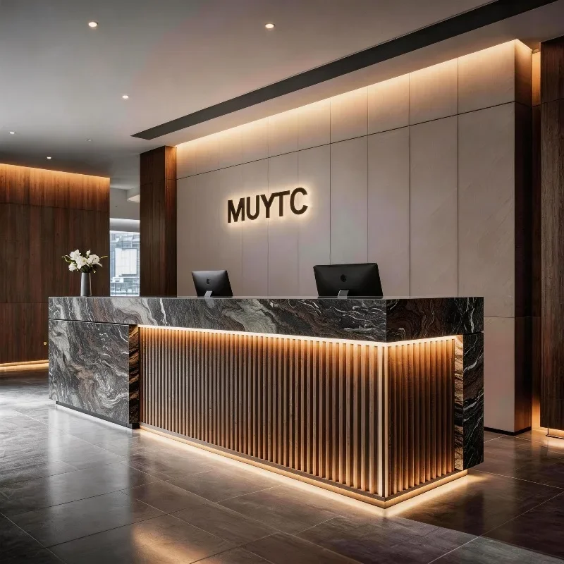 a*-Industrial Beauty Reception Desks Modern Aesthetic Luxury Display Reception Desks Design Welcome Trendy Furniture/.