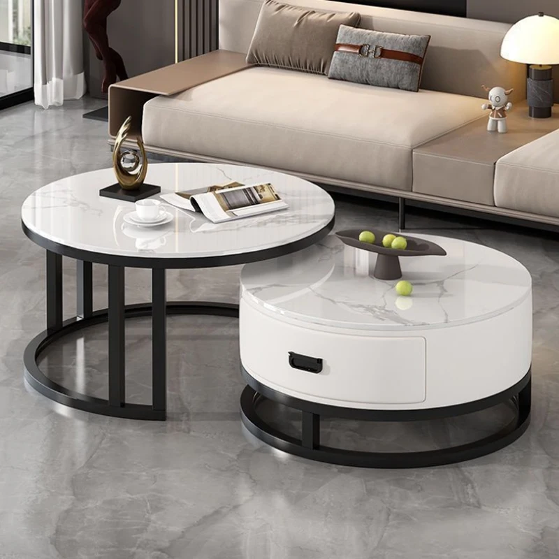 Modern Minimalist High End Rock Slab Coffee Table Luxury Living Room Set for Small Flat Home
