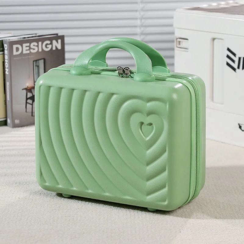 

14 Inch Waterproof Portable Cosmetic Bag Peach Heart Creative Gift Box Mini Fashion Cosmetic Case for Travel Luggage