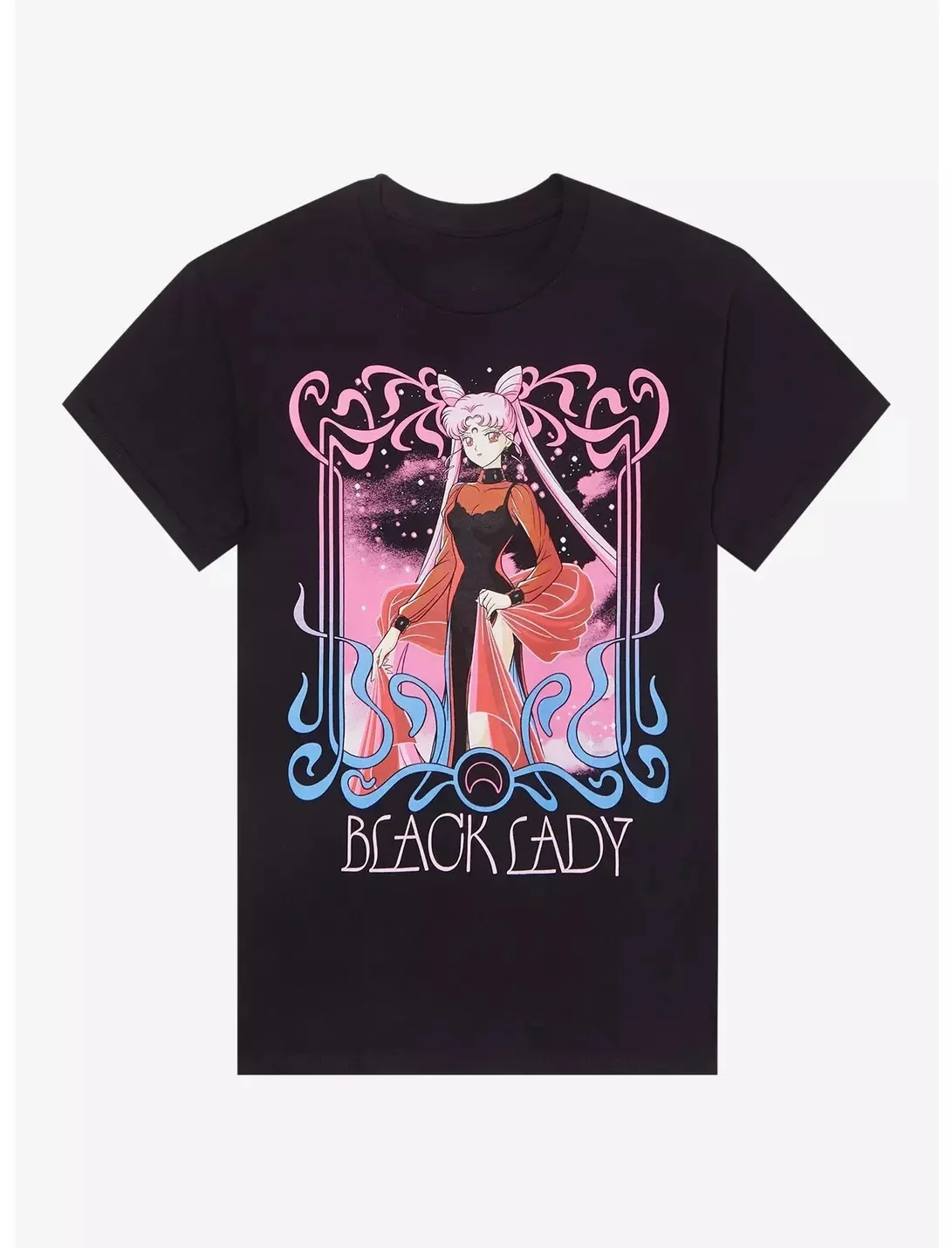 Pretty Guardian Sailor Moon Black Lady Portrait Girls  Pure Cotton T-Shirt Men and Women Fashion Casual Y2K Short Sleeve Shirt