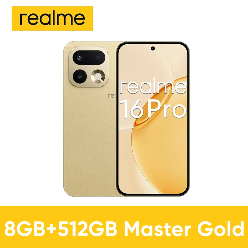 realme 16 Pro 5G Smartphone EU-versie 200MP camera 6500mAh batterij MediaTek Dimensity 7300 Max 6,78'' AMOLED 144Hz scherm Nieuw