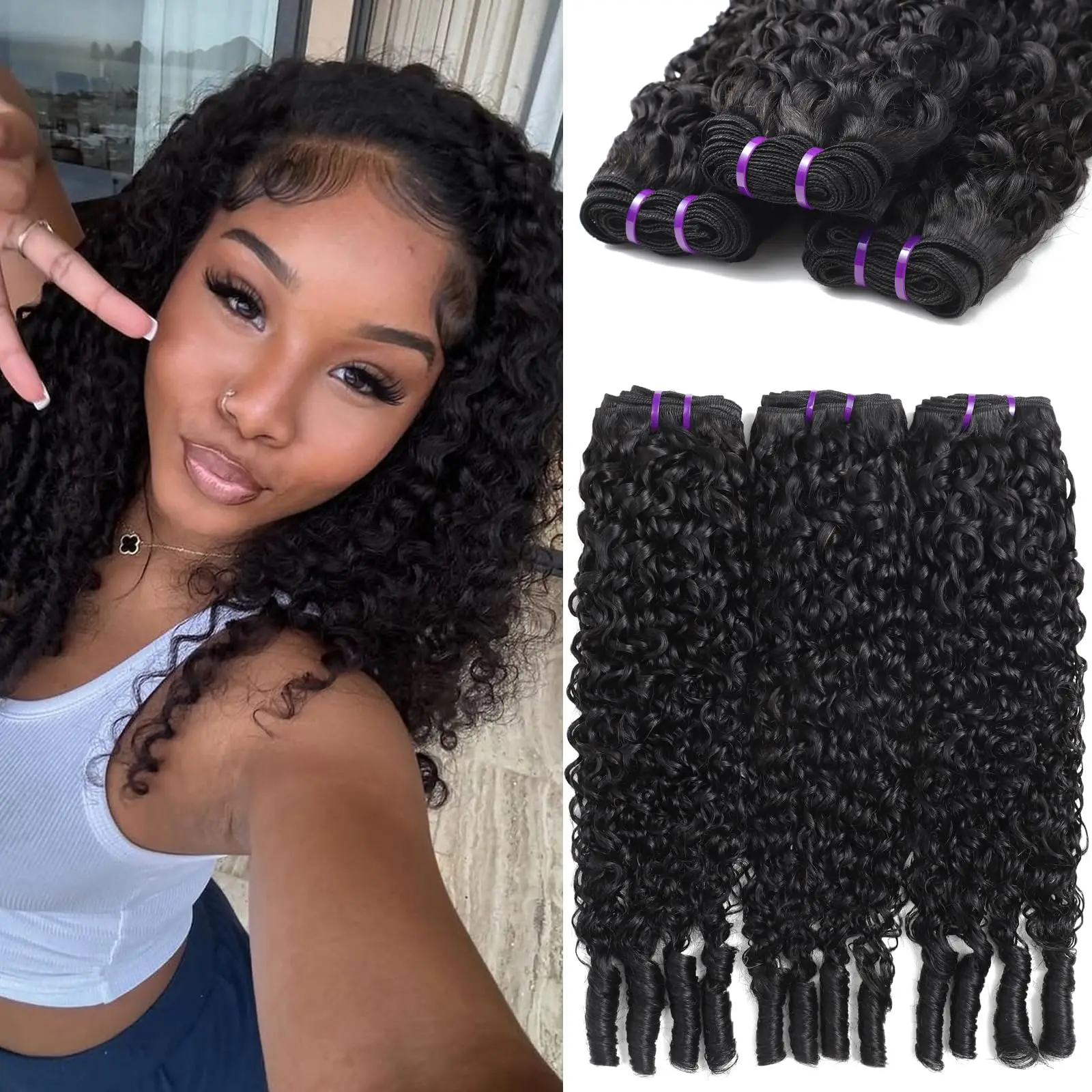 Burmese Pix Curls Human Hair Bundles Deals Vietnamese Raw Human Virgin Hair Weave Bundle Ocean Spiral Curly Hair Bundles