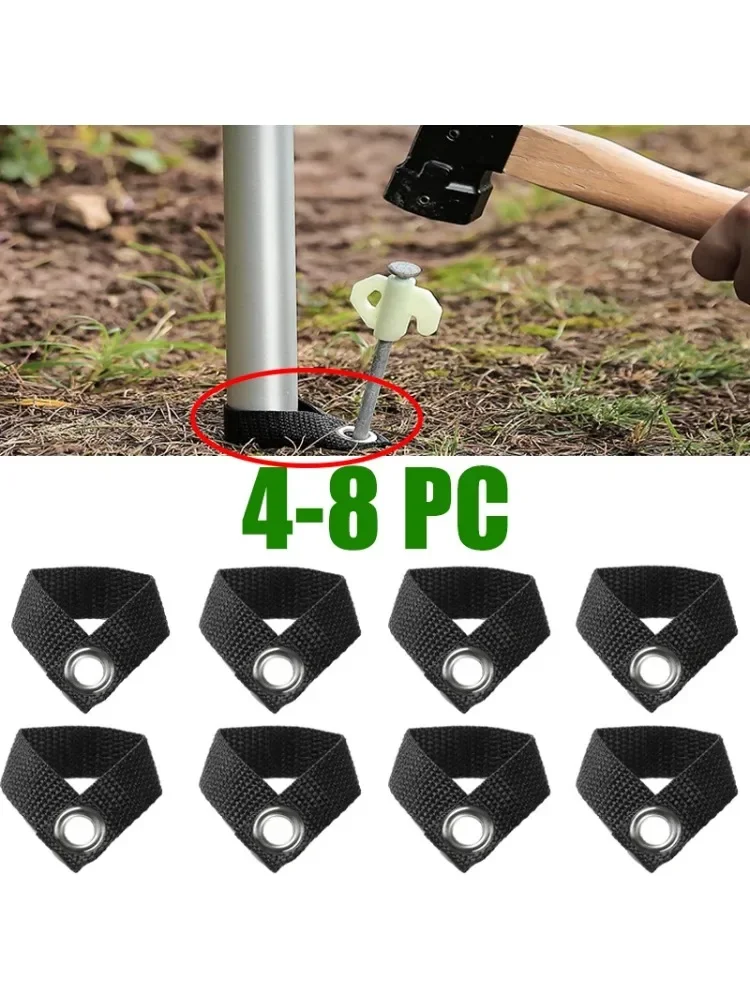 Support de piquet de tente de camping en plein air, accessoires de cheville de tente, poteau d'amendements, sangle de fibre