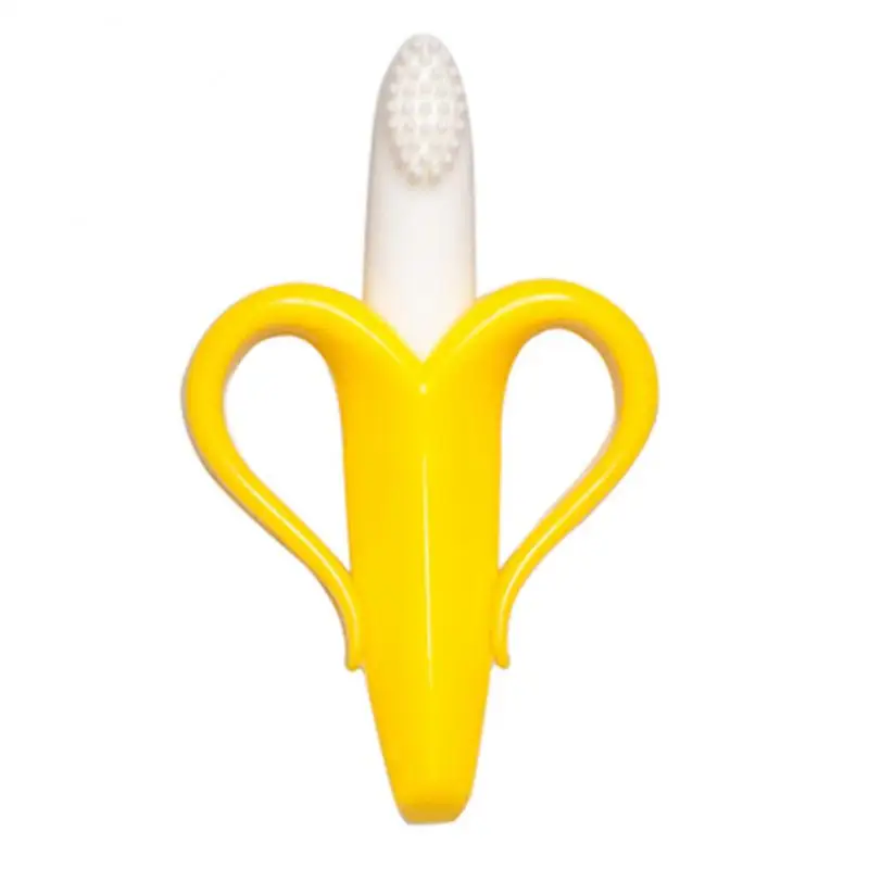 1~10PCS Baby Silicone Training Toothbrush  Banana Shape Safe Toddle Teether Chew Toys Teething Ring Gift Infant Baby Chewing