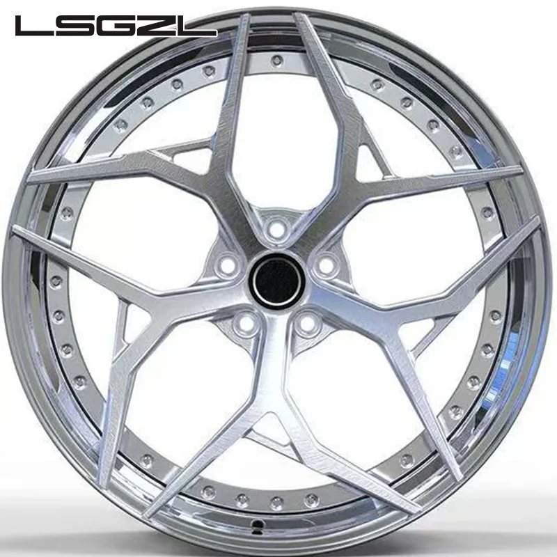 Forged 2 Piece Custom 5x114.3 5x130 5x120 5x112 Concave for C63 audi Ferrai bmw 19 20 21 22 Inch Chrome Alloy Car Wheels Rim