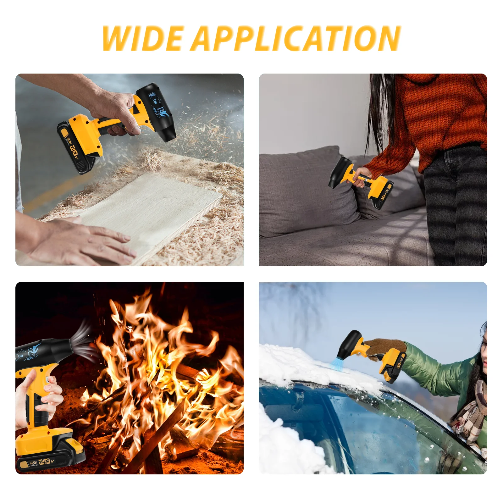 منفاخ نفاث بدون فرش 130000 RPM مروحة توربو عنيفة محمولة 4 سرعات مروحة لاسلكية محمولة لبطارية ديوالت 20 فولت (بدون بطارية)