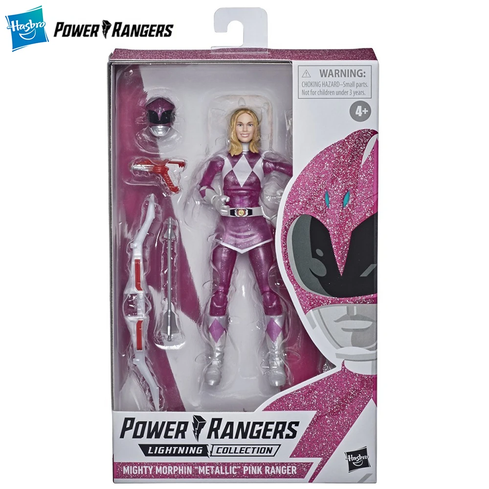 [In-Stock] Hasbro Power Rangers Lightning Collection Mighty Morphin Pink Ranger (Metallic) 6-Inch Rare Action Figure Model Toys