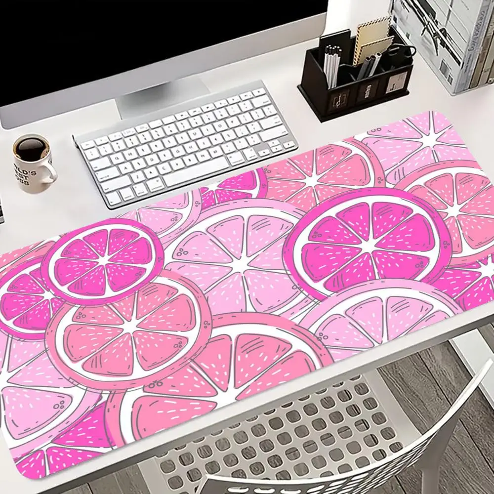 Orange Citrus PU Leather Large Desk Mat Waterproof Anti-slip Extended Mouse Pad Fruit Keyboard Mat For Office Gaming Laptop
