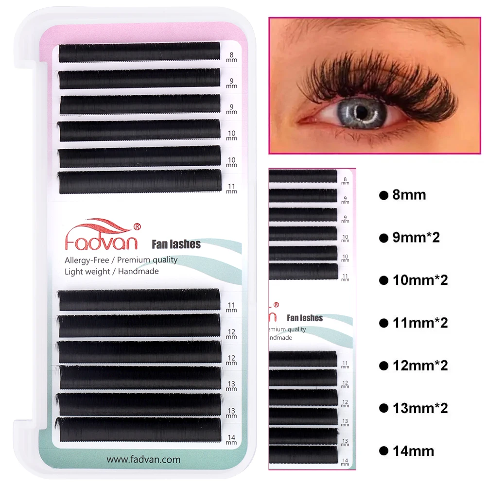 Fadvan Easy Fan Lashes Extension DIY Russia Volume Faux Mink 1 Second Blooming Eyelash Extensions Dense Auto Fan Makeup Lashes