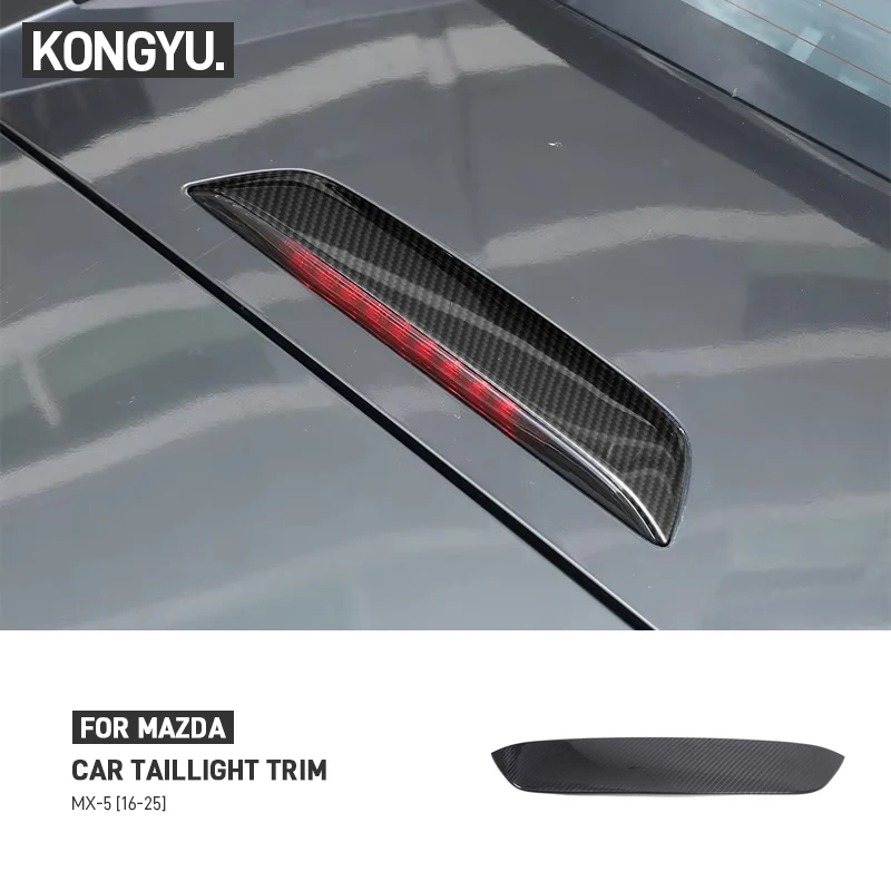 For Mazda MX5 MX-5 ND 2016-2025 Real Carbon Fiber Car High Mounted Stop Light Taillight Trim Cover Decoration Accessories