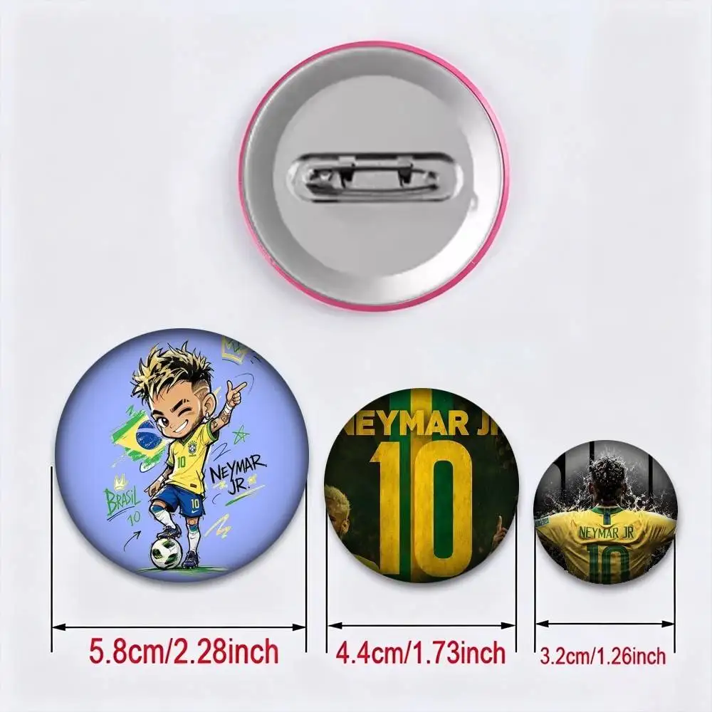 Football Star Neymar Jr 25mm 32mm 44mm 58mm 75mm Brooches Badges Pins for Accessories Gift