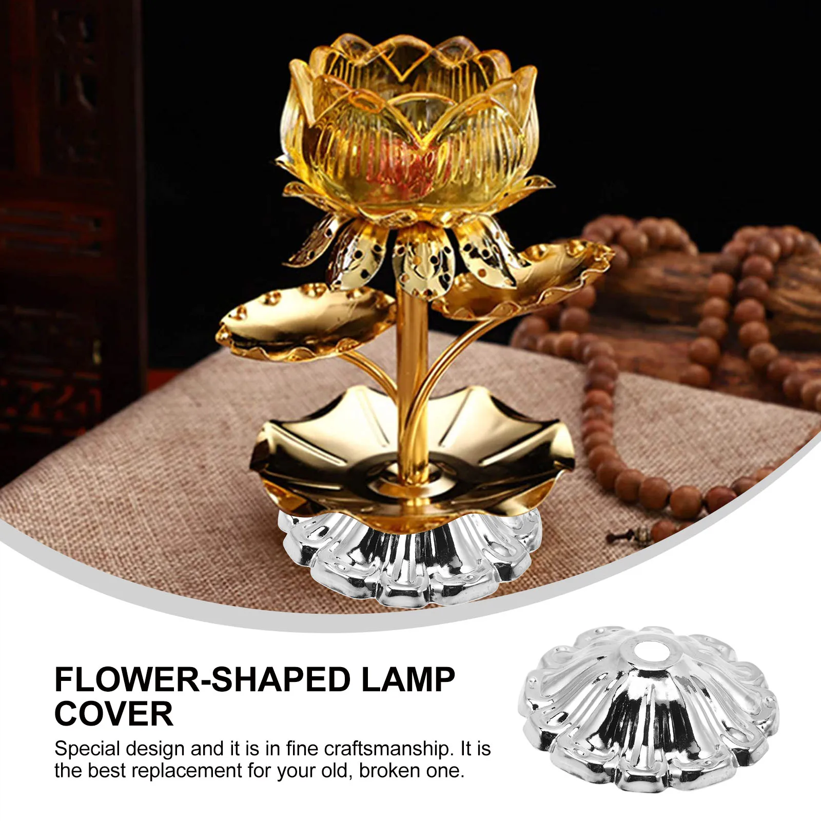 

10pcs Replacement Lamp Cover Lotus Shaped Metal Flower Design For Table Lamp Light Decoration Home Use Durable Rust Resistant