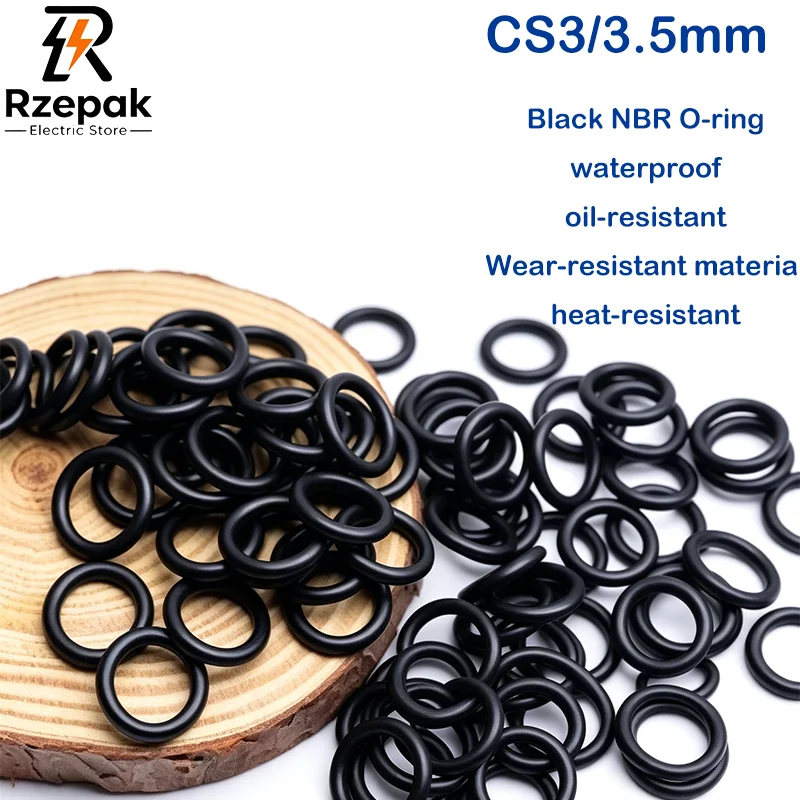 NBR Rubber O Ring CS 3/3.5mm Nitrile Round Sealing Gasket Oil Corrosion Resistant Auto Plumbing Water Tap Faucet Seal Washer