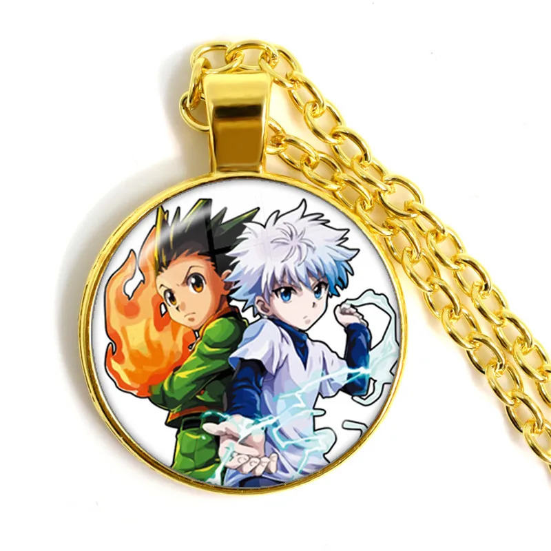 2022 New Arrival Anime Hunter X Hunter Characters Oil Painting Handcraft Jewelry Glass Cabochon Pendants Necklace