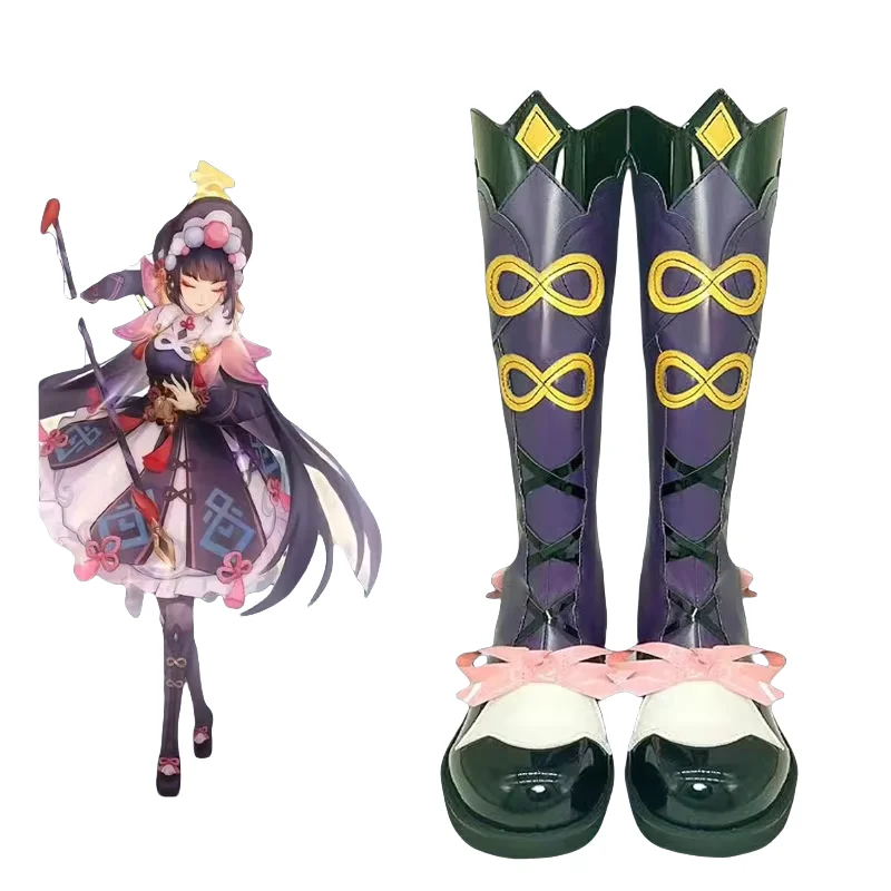 Game GenshinImpact Yunjin Cosplay Shoes High Boots Halloween Shoes Clothing Accessories