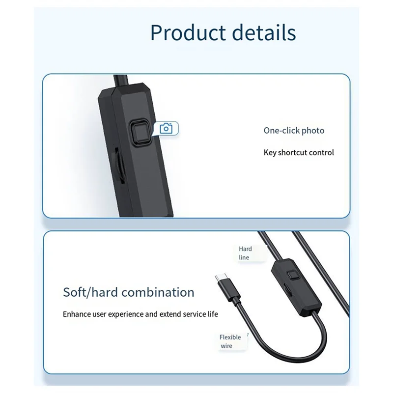 Cámara endoscópica Industrial FULL-W400D para sistema Iphone IOS HD1080P cámara boroscopio de alcantarillado de inspección de coche impermeable 8,0 (Mm)